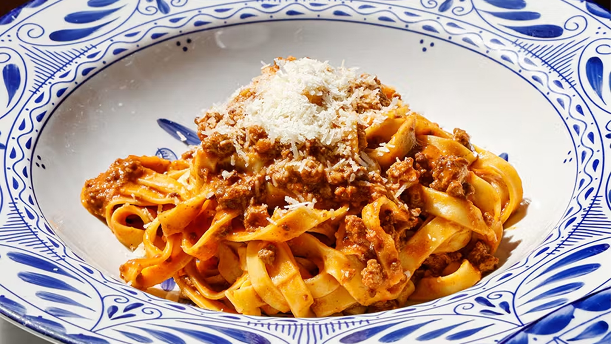 fettuccine pasta with beef ragu bolognese