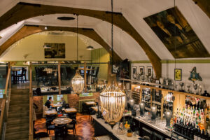Sicily Restaurant’s intimate mezzanine space, elegantly set for private dining and celebrations, accommodating up to 24 guests.